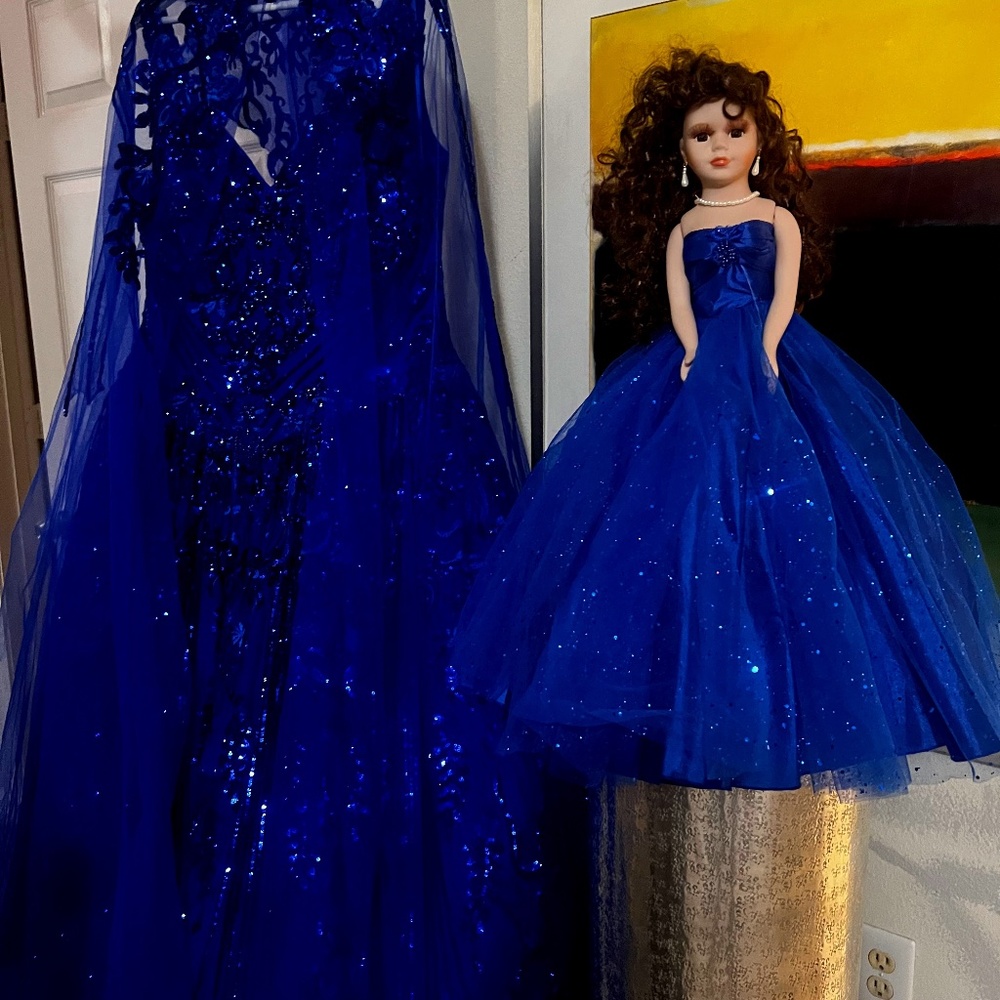 Royal Blue Quinceañera Dress and matching Doll